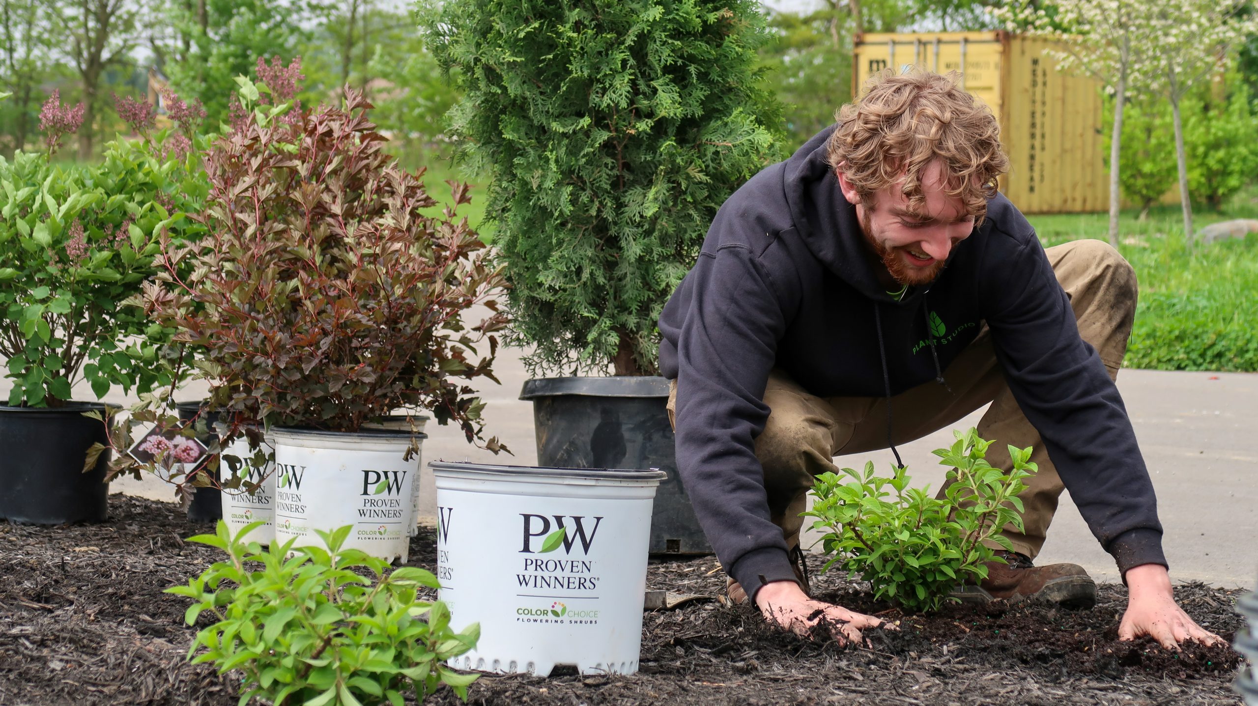 Plant Studio Landscape crew at work on a Muncie-area job site